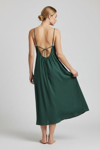 Dames Rugloze A-Lijn Maxi Jurk – Spaghettibandjes & Elegante Zomerlook