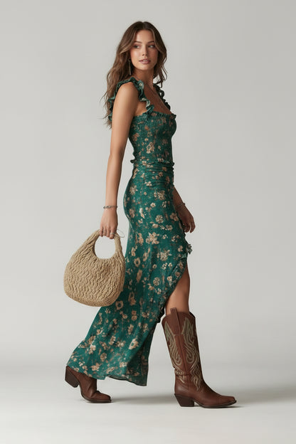 Dames Chic Zomerjurk – Getailleerd met Split en V-hals
