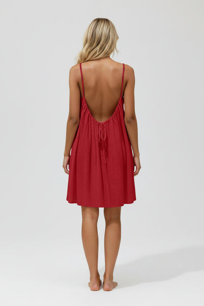 Dames Rugloze A-Lijn Maxi Jurk – Spaghettibandjes & Elegante Zomerlook