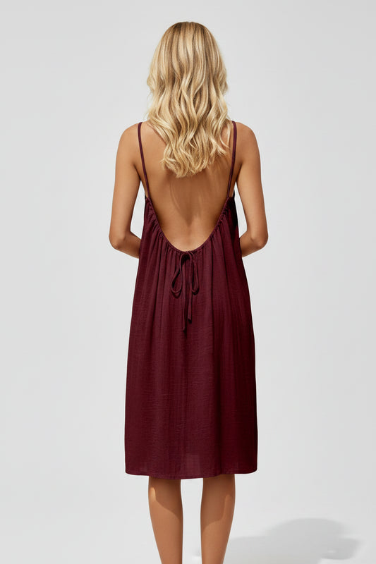 Dames Rugloze A-Lijn Maxi Jurk – Spaghettibandjes & Elegante Zomerlook