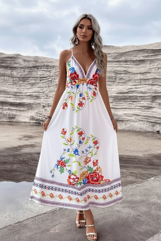 Dames V-Hals Bloemenjurk – Tijdloze Zomerstijl