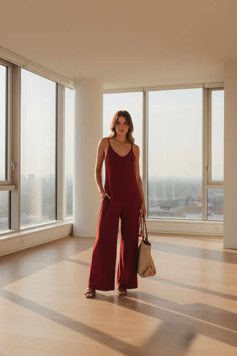 Dames One-Piece Jumpsuit – Rugloos met Moderne Uitstraling