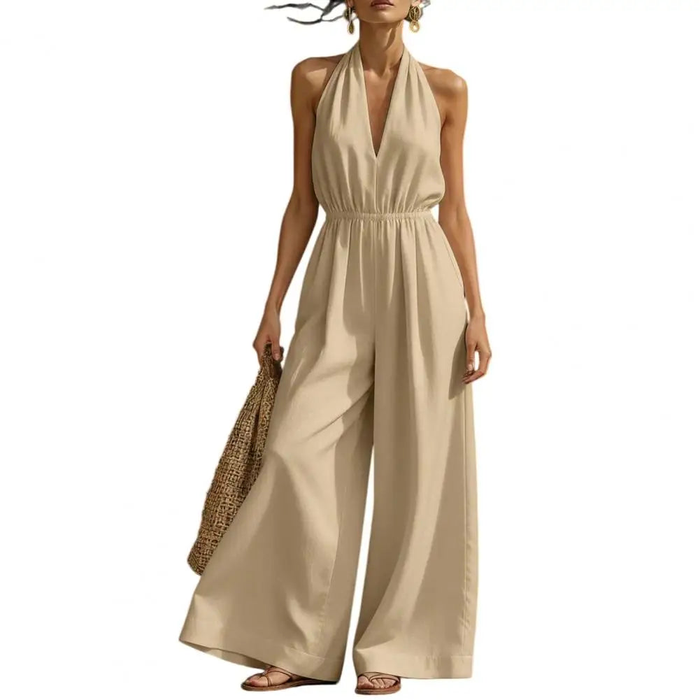 Dames Wijde Pijpen Jumpsuit – Comfortabel en Trendy
