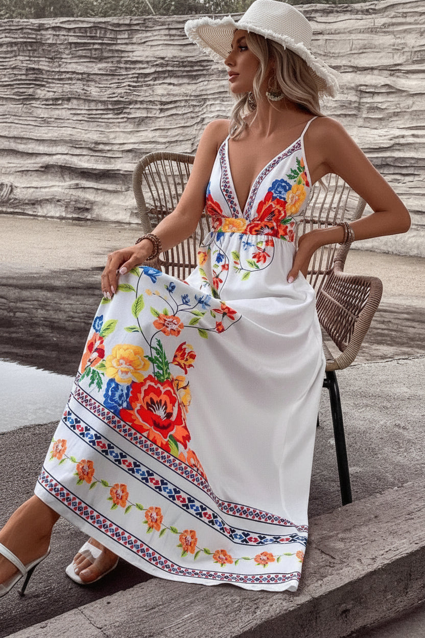 Dames V-Hals Bloemenjurk – Tijdloze Zomerstijl