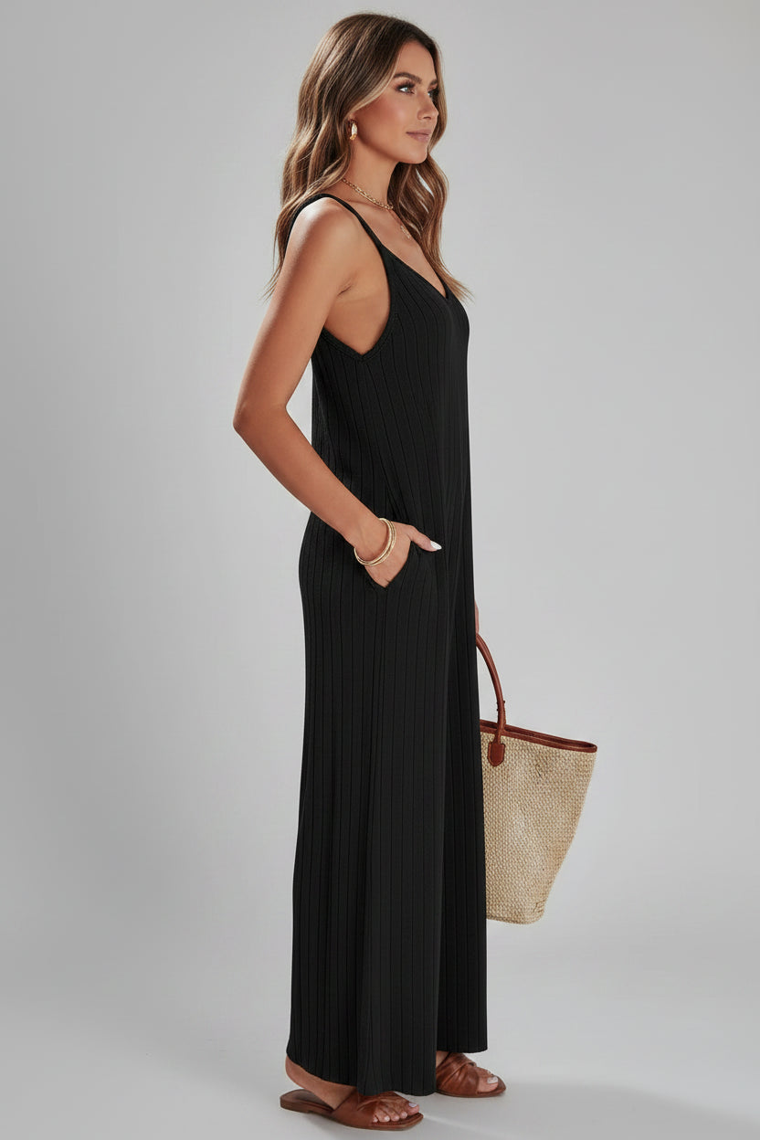 Dames One-Piece Jumpsuit – Rugloos met Moderne Uitstraling