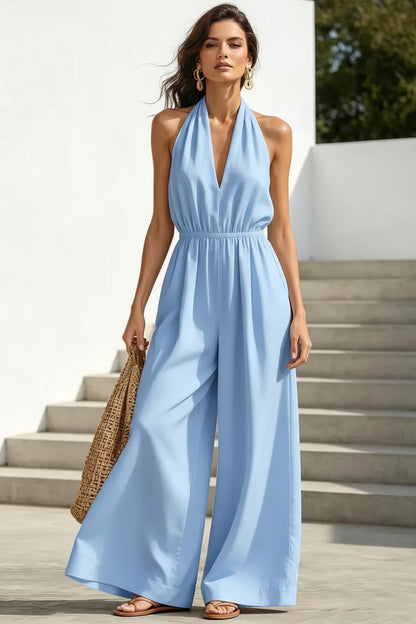 Dames Wijde Pijpen Jumpsuit – Comfortabel en Trendy