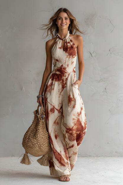 Boho Halter Jumpsuit – Luchtig, Trendy & Comfortabel