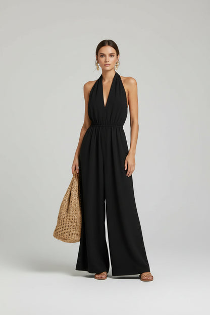 Dames Wijde Pijpen Jumpsuit – Comfortabel en Trendy