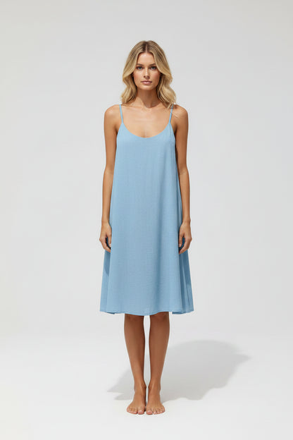 Dames Rugloze A-Lijn Maxi Jurk – Spaghettibandjes & Elegante Zomerlook